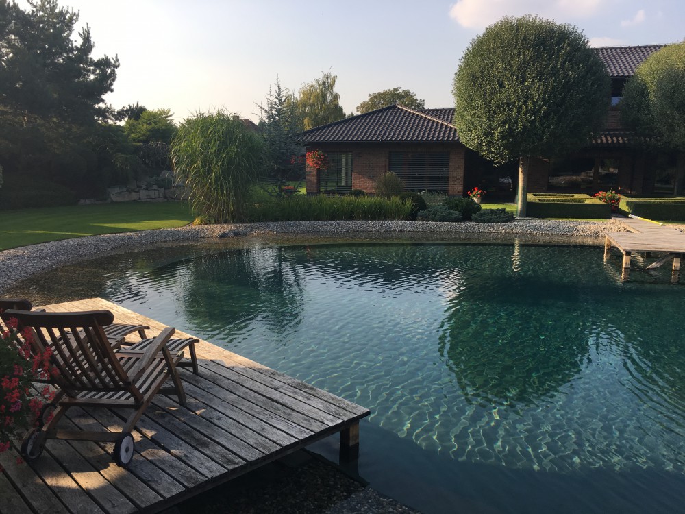 přírodní biobazén 300 m2 Praha Uhříněves